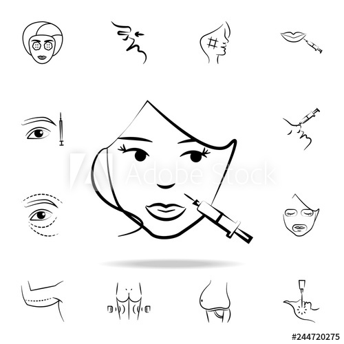 500x500 Botox On The Lips Icon Detailed Set Of Anti Aging Procedure Icons