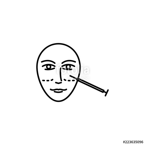 500x500 Face Antiaging Botox Icon Element Of Beauty And Anti Aging Icon