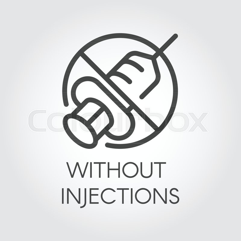 800x800 Stop Sign Injection Icon In Linear Stock Vector Colourbox