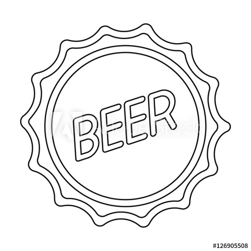 Bottle Cap Icon In Outline Style Isolated On White Background 500x500 Bottle Cap Icon In Outline Style Isolated On White Background