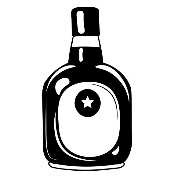 570x582 Alcohol Bottle Icon Rum Brandy Cognac Whiskey Etsy