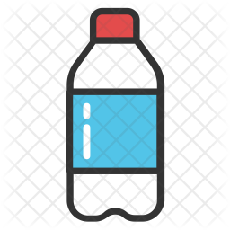256x256 Water Bottle Icon Of Colored Outline Style