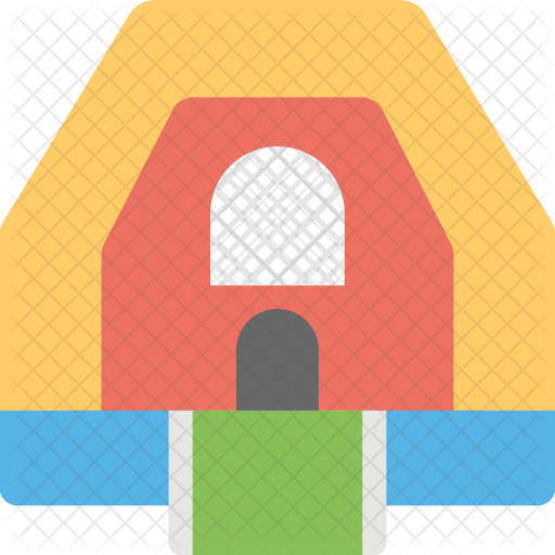 512x512 Inflatable Bounce House Icon Of Flat Style