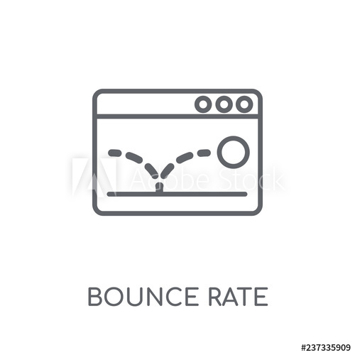500x500 Bounce Rate Linear Icon Modern Outline Bounce Rate Logo Concept