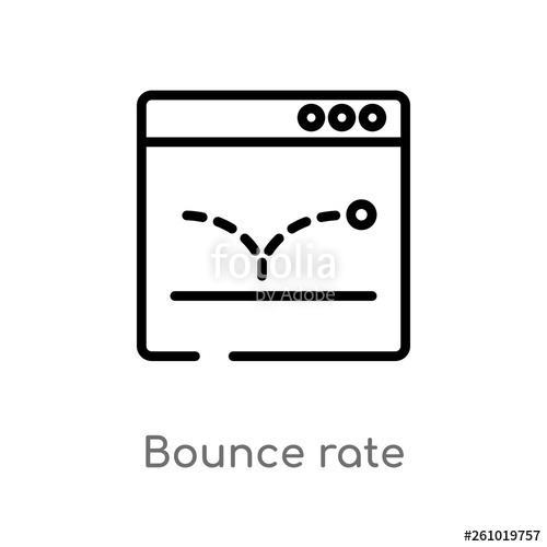 500x500 Outline Bounce Rate Vector Icon Isolated Black Simple Line