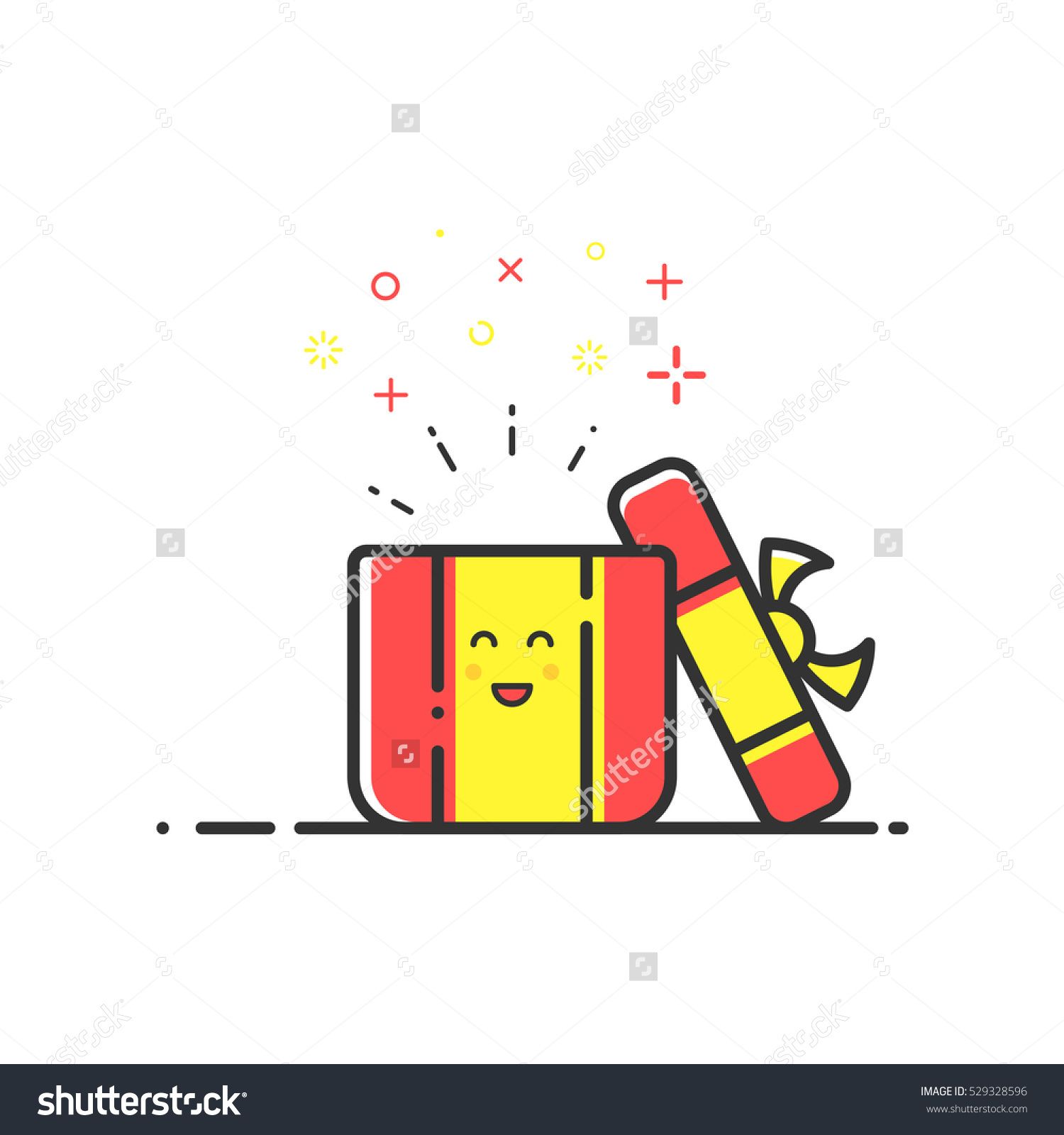 1500x1600 Vector Illustration Of Icon Shopping, Surprise Concept In Flat