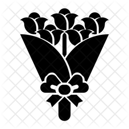 256x256 Flower Bouquet Icon Of Glyph Style