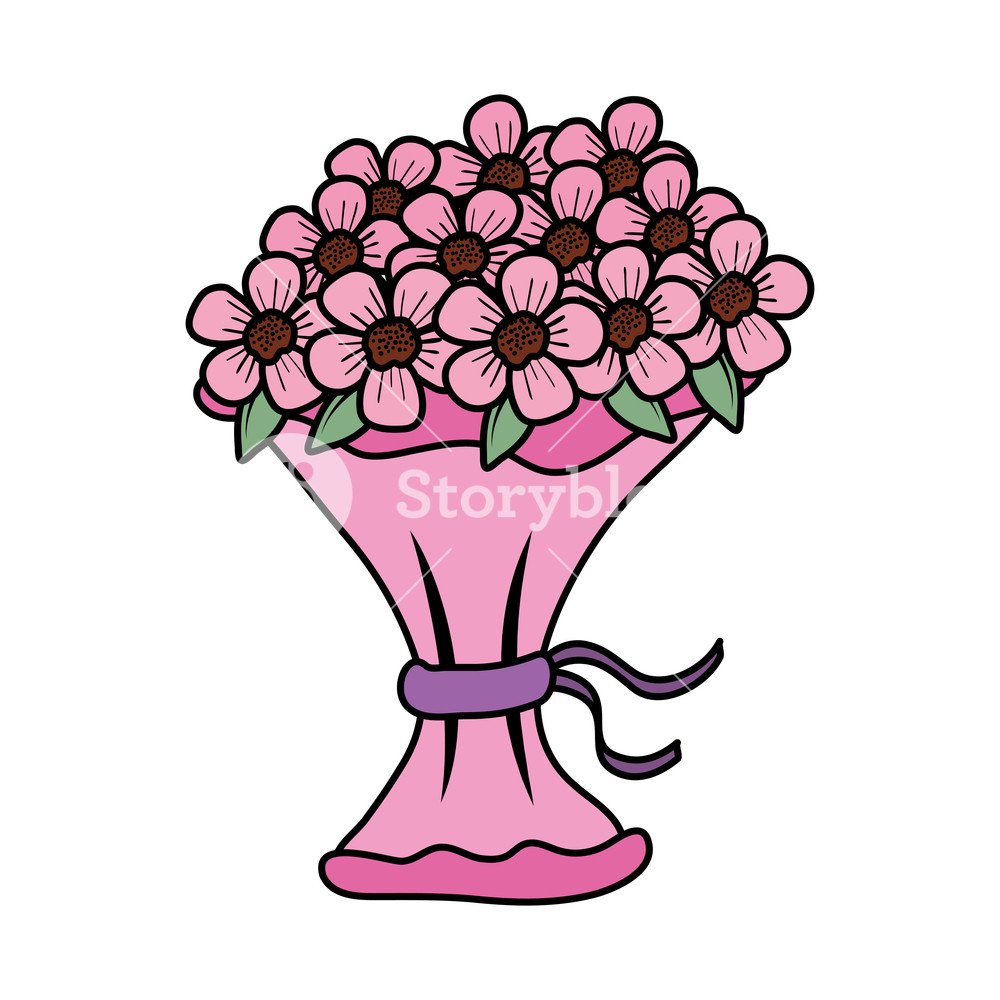 1000x1000 Beutiful Flowers Bouquet Icon Vector Illustartion Design Royalty