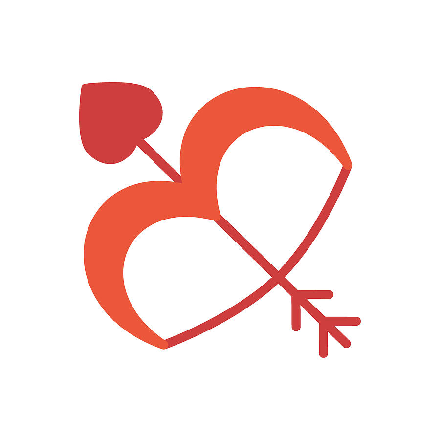 900x900 Cupid Bow Arrow Holidays Flat Icon Vector Drawing