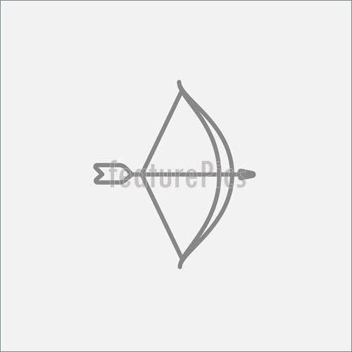 500x500 Bow And Arrow Line Icon Stock Illustration