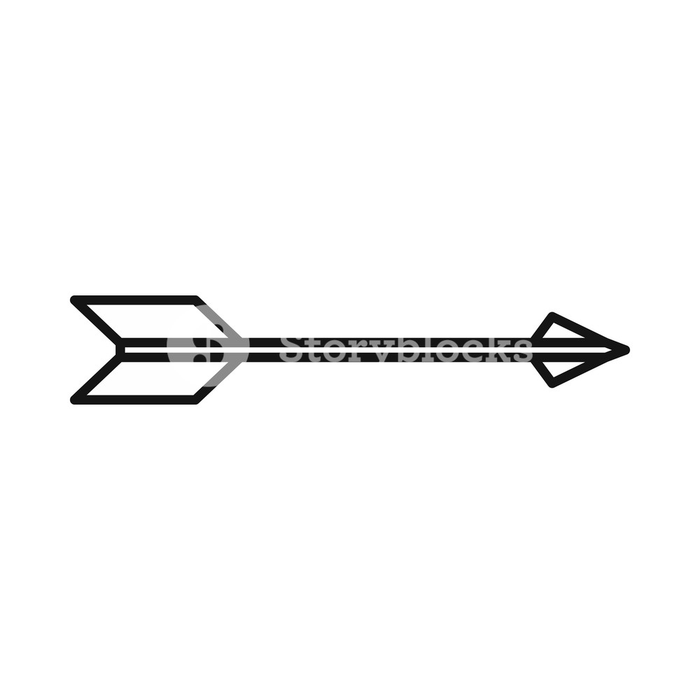 1000x1000 Bow Arrow Right Icon In Outline Style On A White Background
