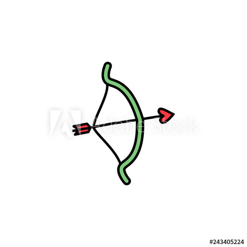 500x500 Valentine's Day, Bow, Arrow Icon Element Of Color Valentine's Day