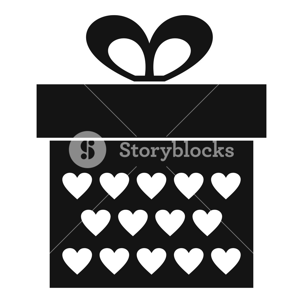 1000x1000 Gift Box With Ribbon Bow Icon Simple Illustration Of Gift Box