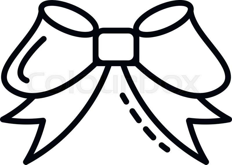 800x569 Ribbon Bow Icon Outline Ribbon Bow Stock Vector Colourbox