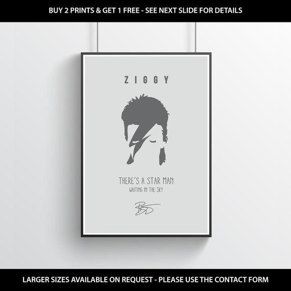 570x570 David Bowie Ziggy Icon Wall Print David Bowie Lyrics Etsy