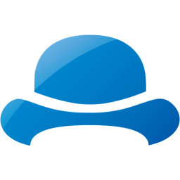 Web Blue Bowler Hat Icon 256x256 Web Blue Bowler Hat Icon