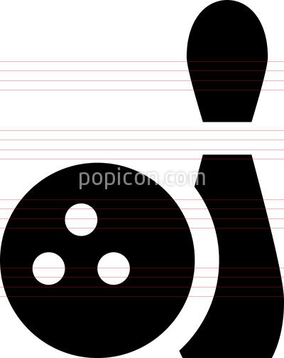 400x503 Bowling Ball Pin Vector Icon