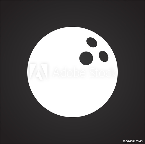 500x497 Bowling Ball Icon On Black Background For Graphic And Web Design