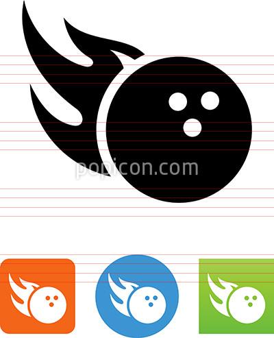 400x493 Flaming Bowling Ball Icon
