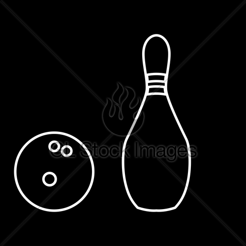 500x500 Pin And Bowling Ball It Is Icon Gl Stock Images