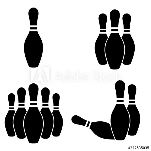 500x500 Bowling Icon, Silhouette, Logo On White Background