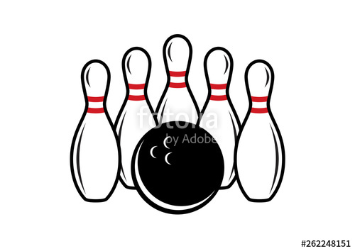 500x354 Bowling Pins And Bowling Ball Vector Bowling Icon On A White