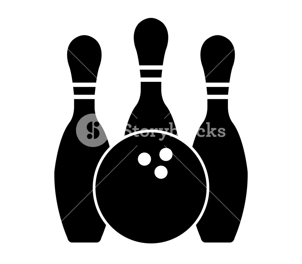 1000x875 Bowling Icon On White Background Royalty Free Stock Image