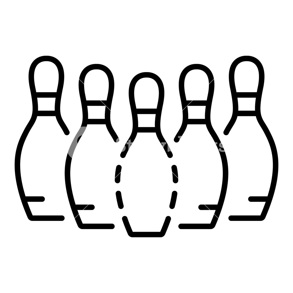 1000x1000 Bowling Pins Icon Outline Bowling Pins Vector Icon For Web Design