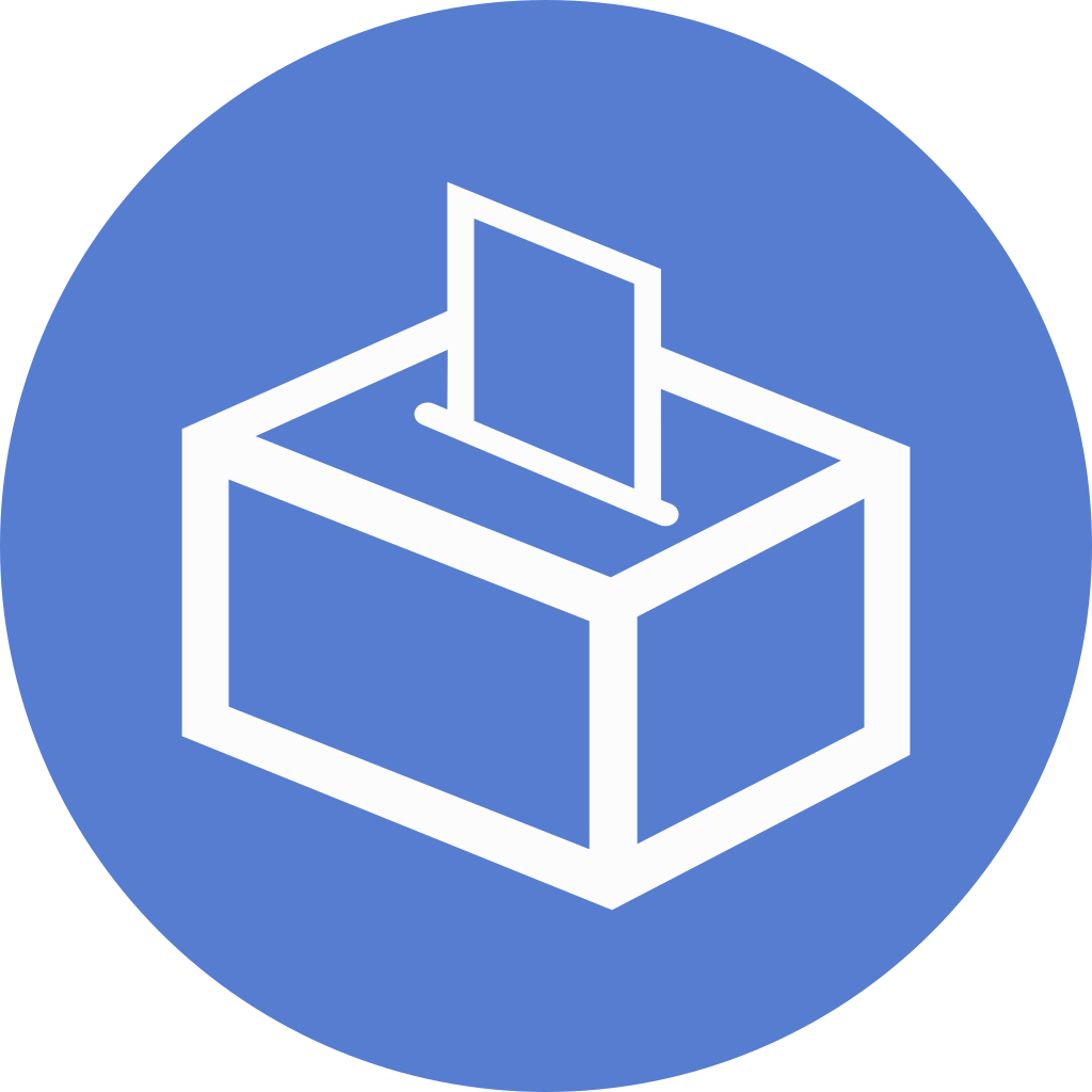 1024x1024 Election Polling Box Outline Icon Circle Blue Election
