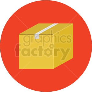 300x300 Closed Box Icon With Red Circle Background Clipart Royalty Free