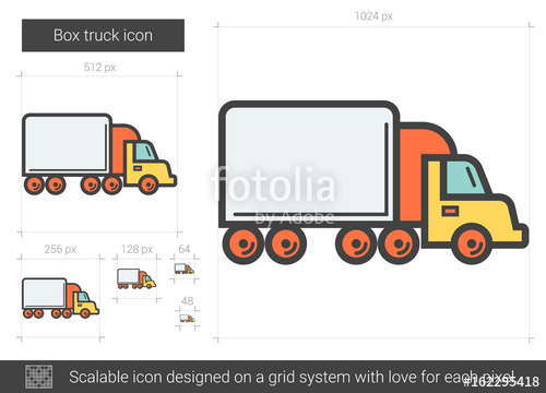 500x360 Box Truck Line Icon Stock Image And Royalty Free Vector