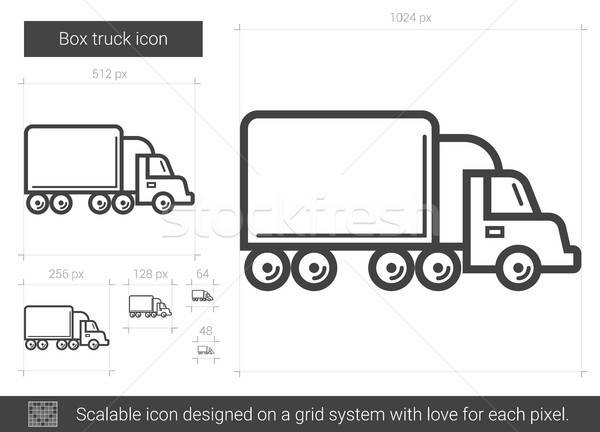 600x432 Box Truck Line Icon Vector Illustration Andrei Krauchuk