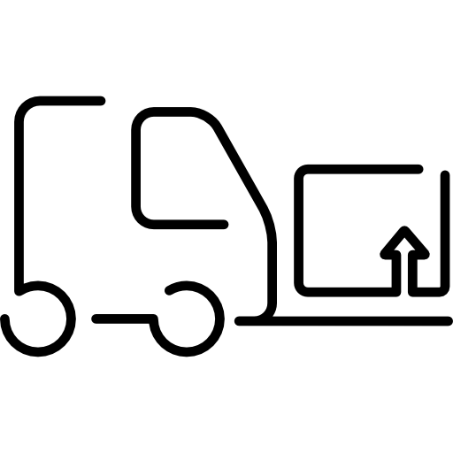 512x512 Platform Logistics Truck Carrying A Box Icons Free Download