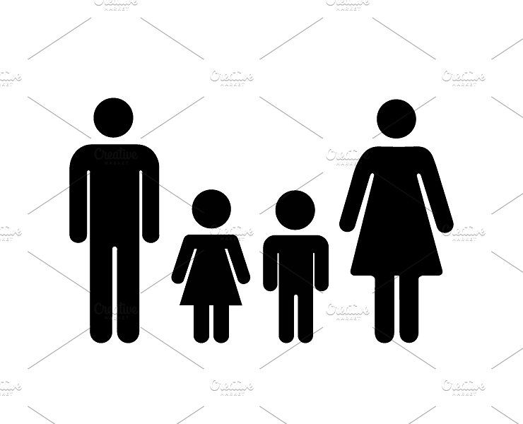 740x600 Family Icon Isolated On White