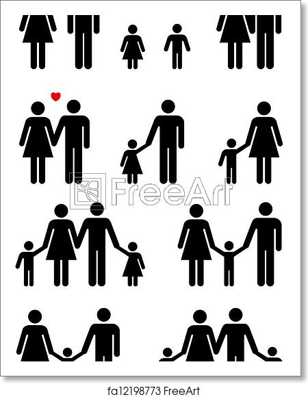 450x580 Free Art Print Of Family Icons