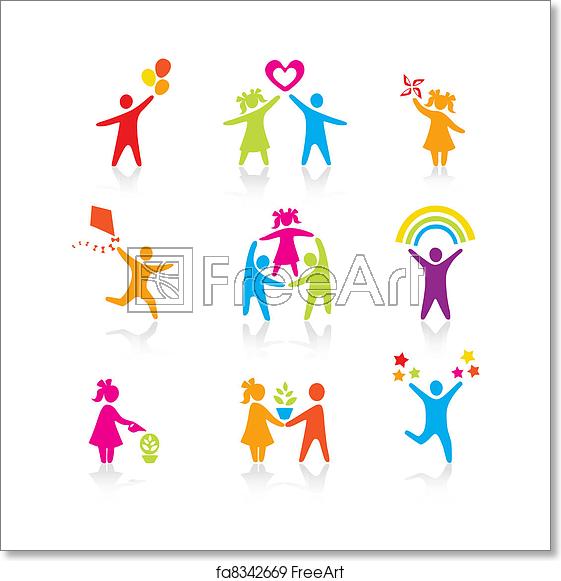 561x581 Free Art Print Of Set Of Icons