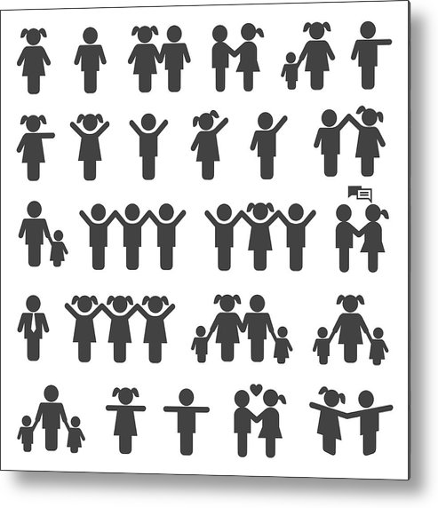 493x572 Kids, Boy And Girl Icon Metal Print
