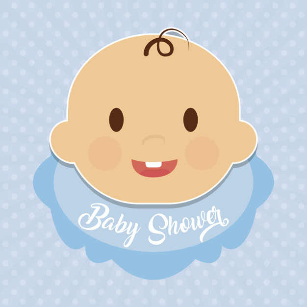 626x626 Baby Shower Card With Cute Baby Boy Icon Vector Premium Download
