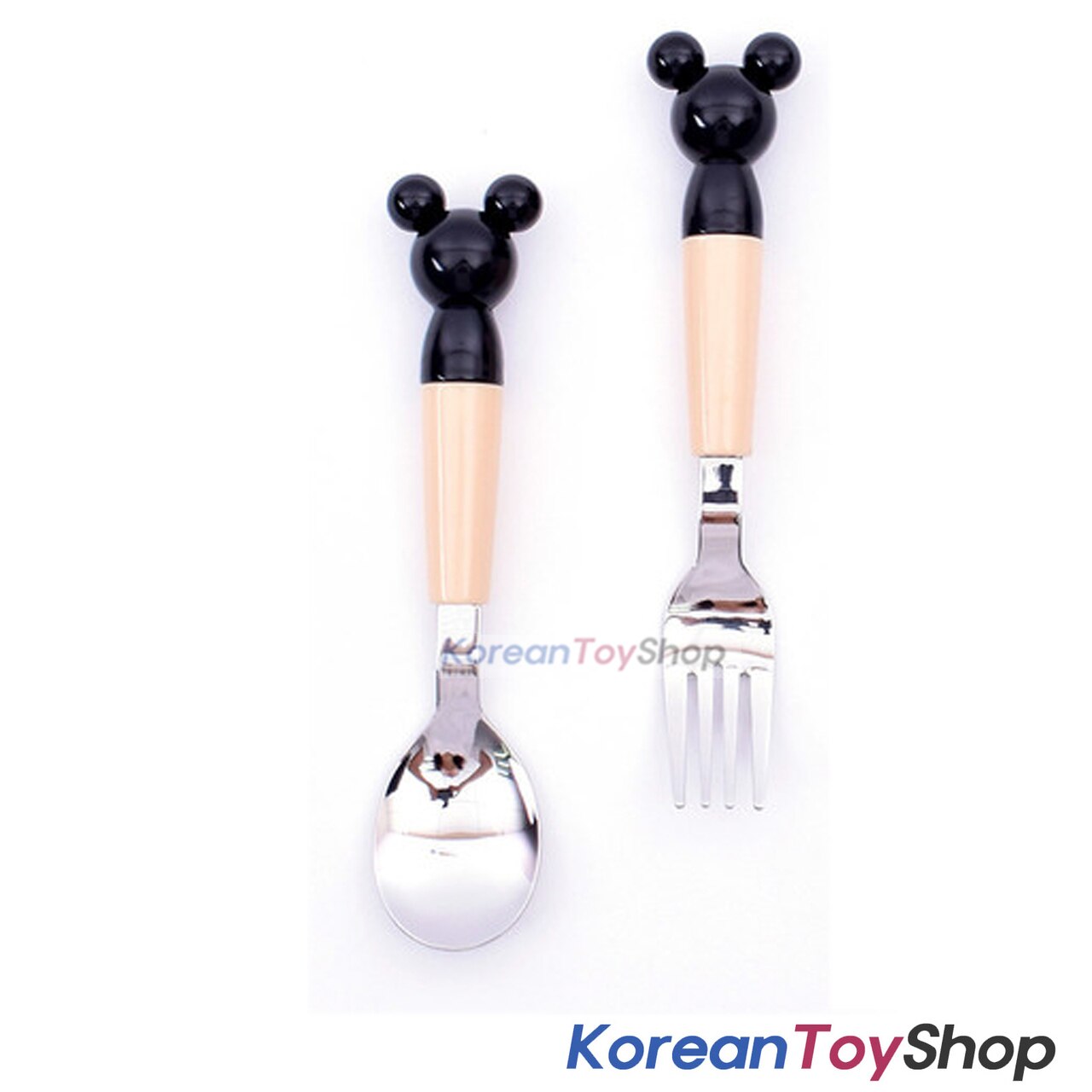 1280x1280 Disney Mickey Mouse Mono Icon Stainless Steel Spoon Fork Set