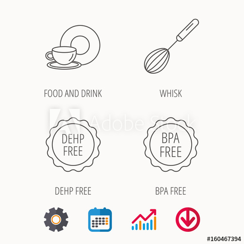 500x500 Food And Drink, Whisk And Bpa Free Icons Dehp Free Linear Sign