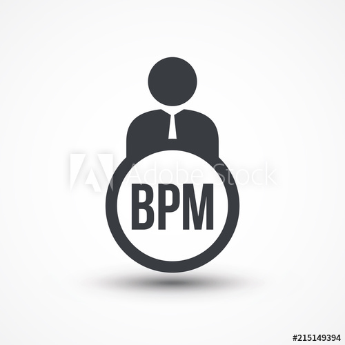500x500 Human Flat Icon With Word Bpm Business Process Management