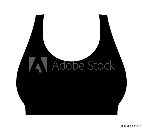 500x450 Women's Sports Bra Exercise Top Flat Vector Icon For Fashion Apps