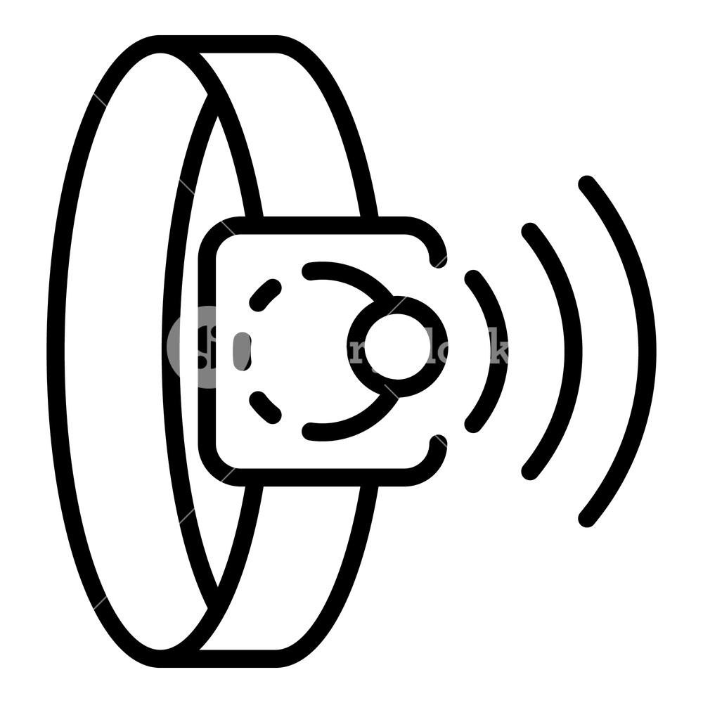 1000x1000 Nfc Bracelet Icon Outline Nfc Bracelet Vector Icon For Web Design