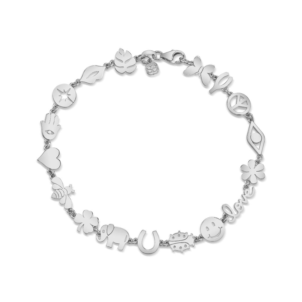 1200x1200 Small White Gold Multi Icon Pure Bracelet