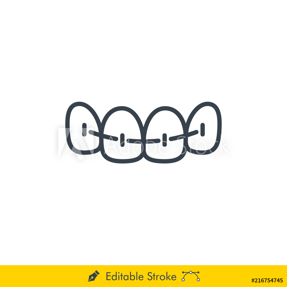 Fotografie, Obraz Teeth Braces Icon Vector 1000x1000 Fotografie, Obraz Teeth Braces Icon Vector