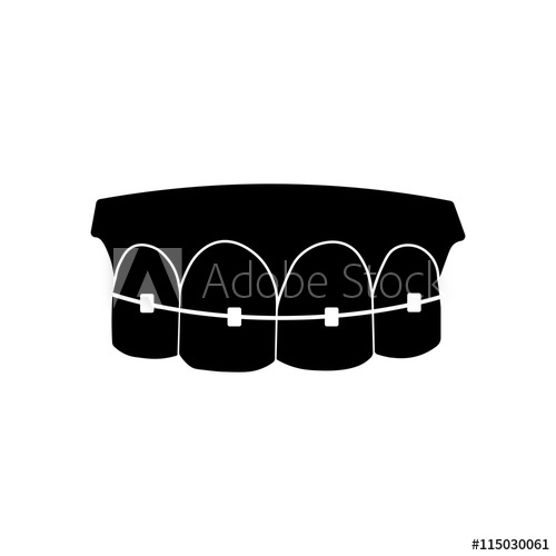 Tooth With Braces Icon Black Icon On White Background 500x500 Tooth With Braces Icon Black Icon On White Background