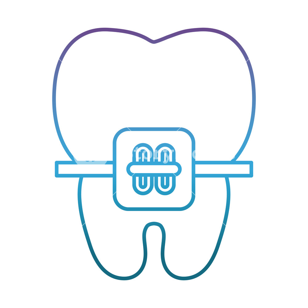 1000x1000 Tooth With Bracket Icon Over White Background Vector Illustration