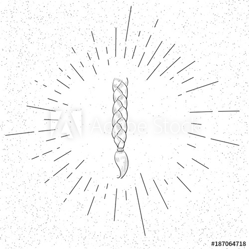 500x500 Hand Drawn Symbol Of Long Hair Braid