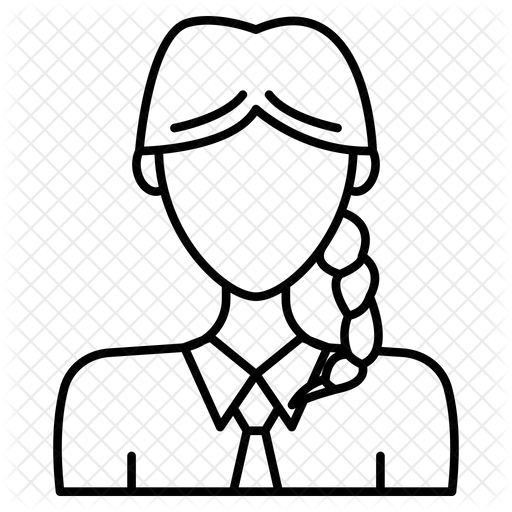 512x512 Woman Braid Hair Icon Of Line Style