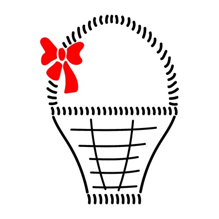 450x450 Basket With Braid Sign Image Of Handmade Weave Color Icon